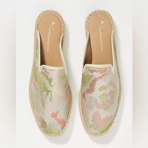 Anthropologie Glittered Camo Espadrilles Size 6.5